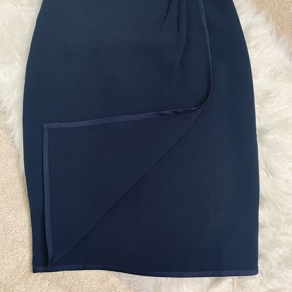 Ann Taylor Faux Wrap Navy Blue Skirt - Picture 3 of 8
